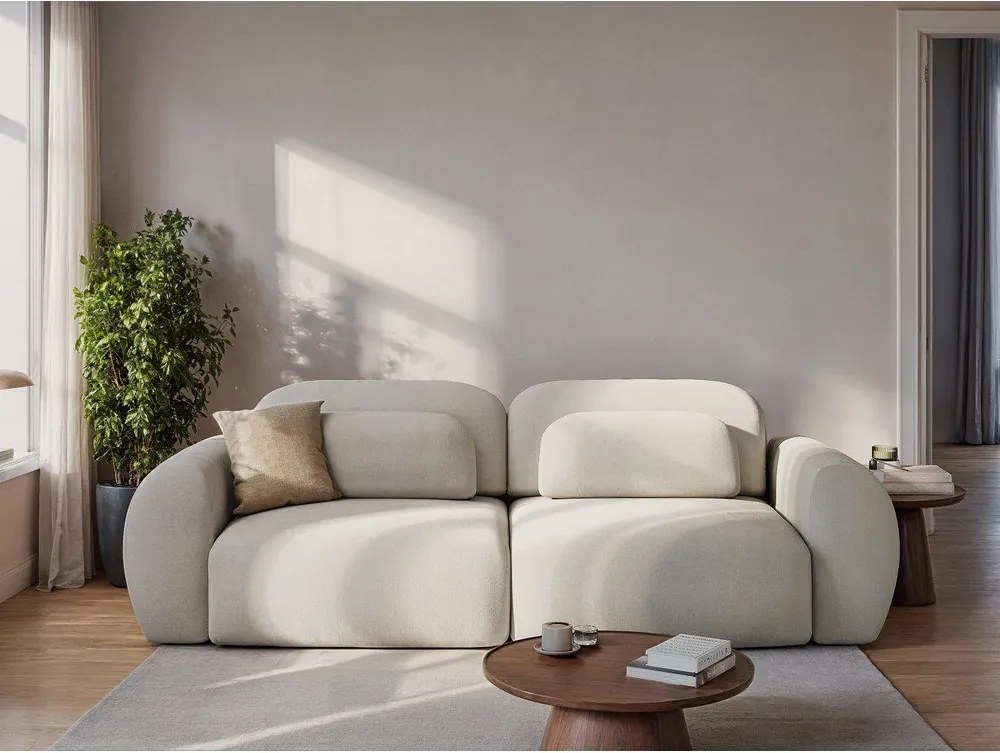 Sztruksowa rozkładana sofa w kolorze terakoty ze schowkiem266 cm Kini – Makamii