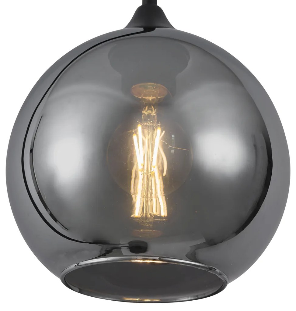 Lampa podłogowa Art Deco czarna z przydymionym szkłem - Sandra ArtDeco Oswietlenie wewnetrzne