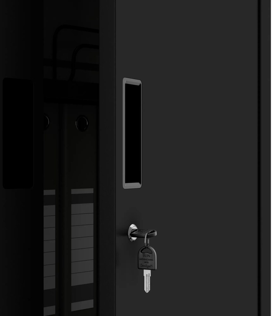 Szafa metalowa biurowa czarna JAN Compact 1750 x 800 x 400 mm