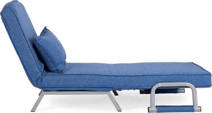 Fotel Rozkładany BART Wypoczynkowy Niebieski do Spania Leżanka Nowoczesny