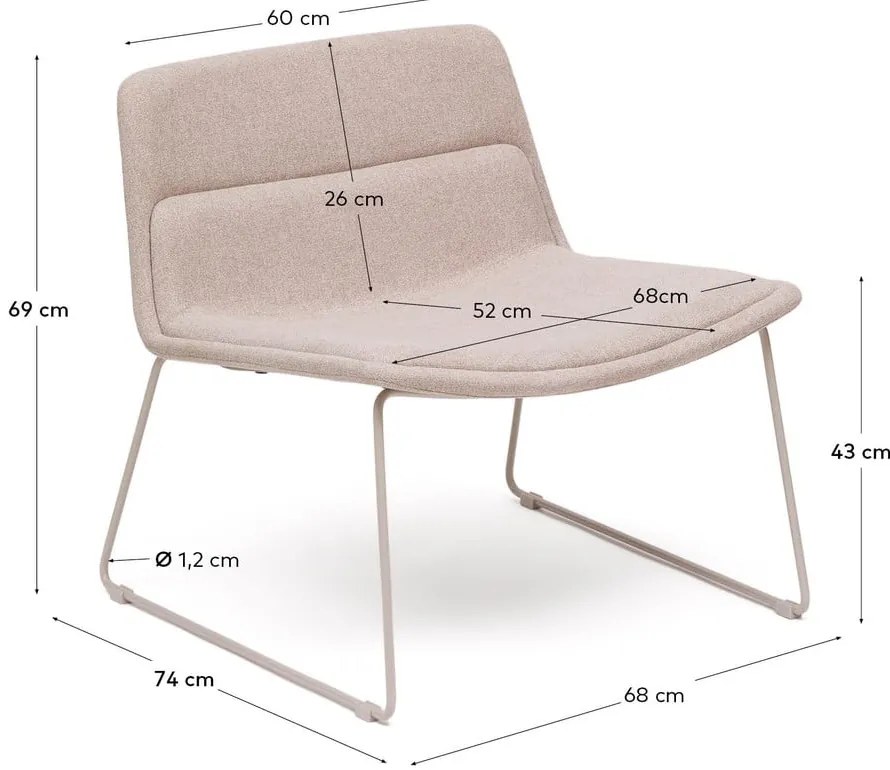 Beżowy fotel Zahara – Kave Home