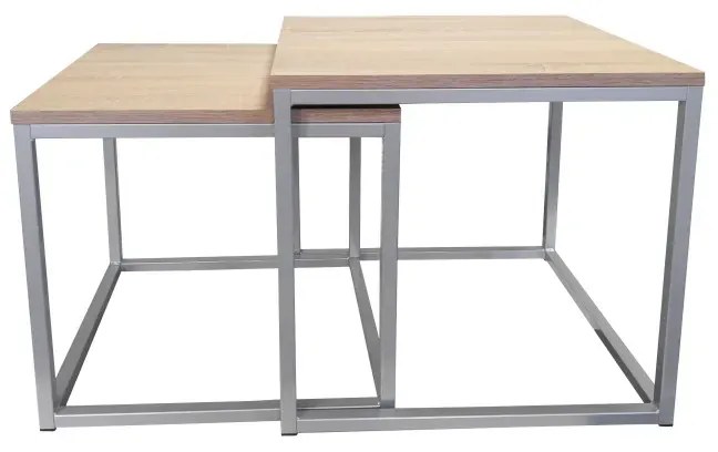 Stolik kawowy 2w1 CUBE dąb sonoma/srebrny ATOS