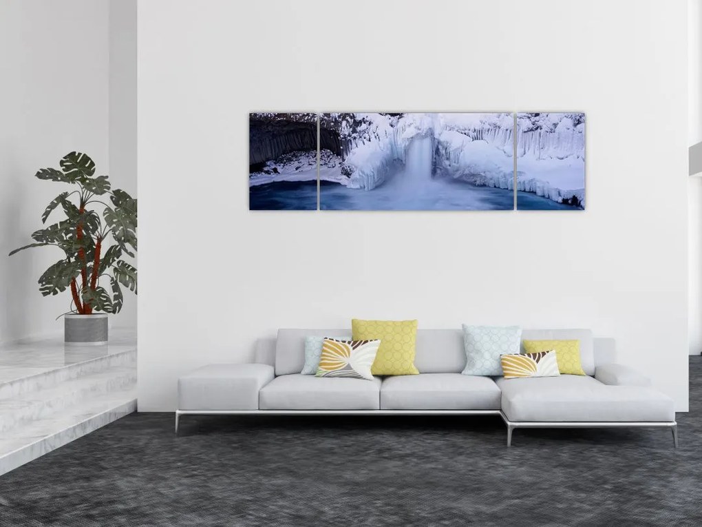 Obraz wodospadu zimą (170x50 cm)