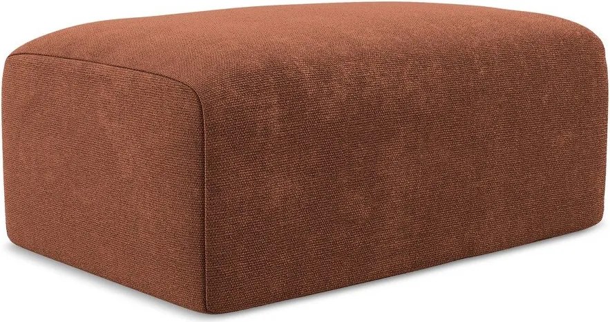 Podnóżek z tkaniny szenilowej w kolorze terakoty Kona – Makamii