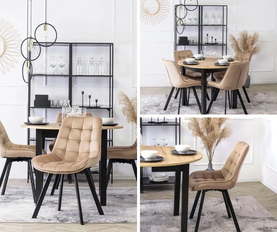 Aksamitne krzesło z lamówką Rick