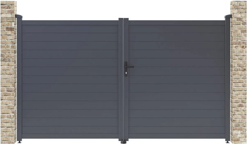 Bramka aluminiowa "Marc" - 299,5 x 180,9 cm - Szara