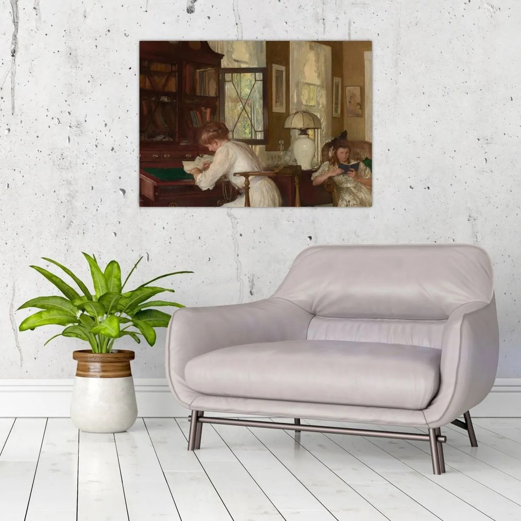 Obraz na szkle - Edmund Tarbell, Josephine and Mercie, reprodukcje (70x50 cm)