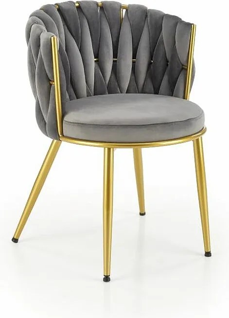 Krzesło tapicerowane K517 VELVET szare