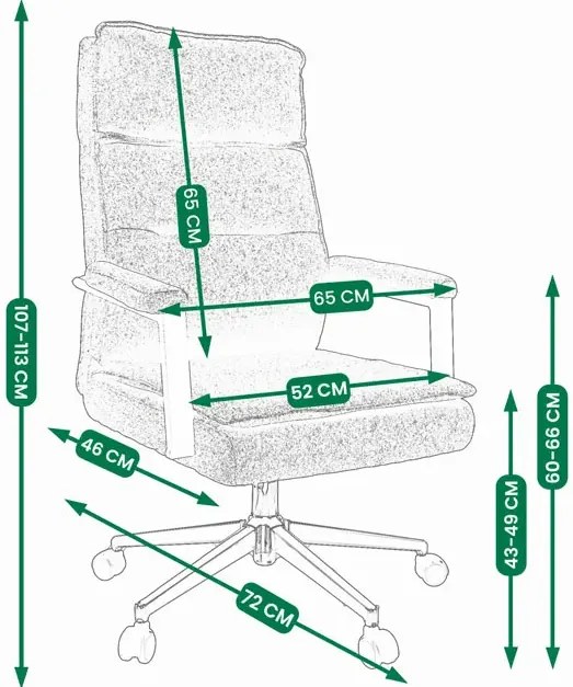 Ciemnoszary fotel tapicerowany regulowany - Veston 3X