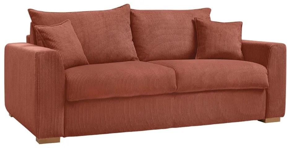 Ceglasta sztruksowa rozkładana sofa 225 cm Augustin – Bobochic Paris