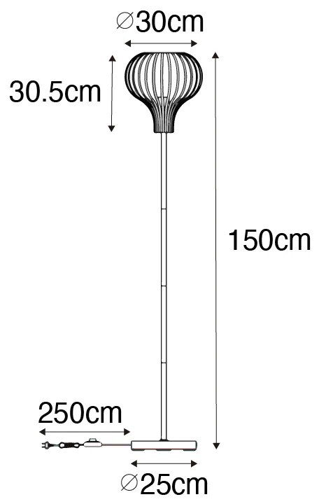 Nowoczesna lampa podłogowa czarna - Saffira
