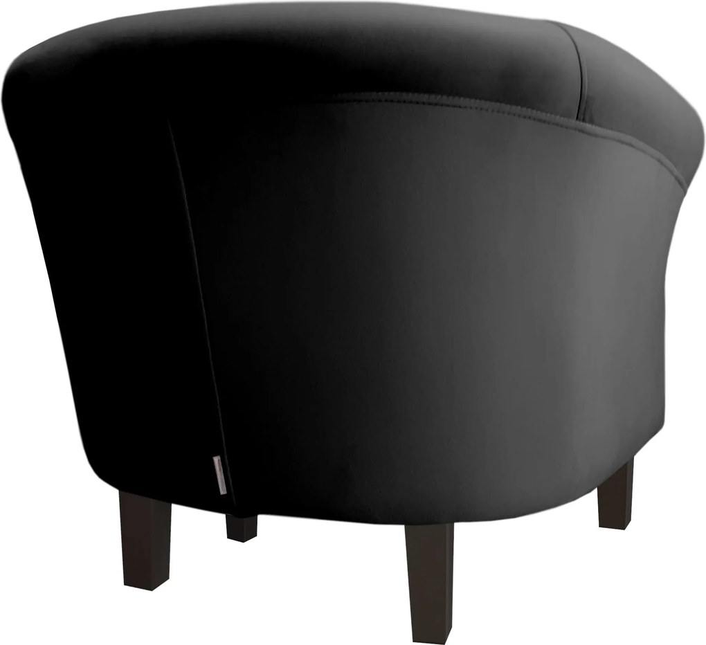 Fotel Milo tkanina Welur wygodny fotel tapicerowany do salonu i sypialni : Kolor nogi - Venge, Kolor tkaniny - VELVET - MG19, Wysokość nogi - 15 cm