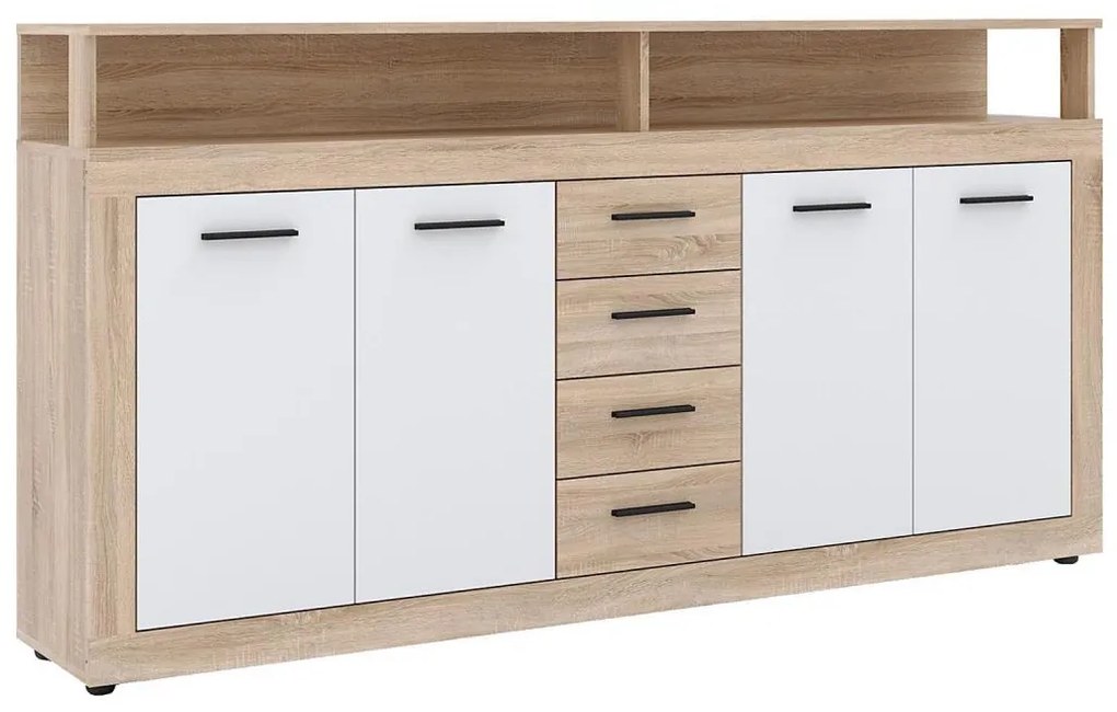 Komoda RUNA dąb sonoma/biała