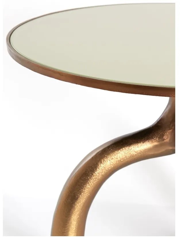 Szklany okrągły stolik w kolorze brązu i beżu ø 65 cm Mello – Light &amp; Living