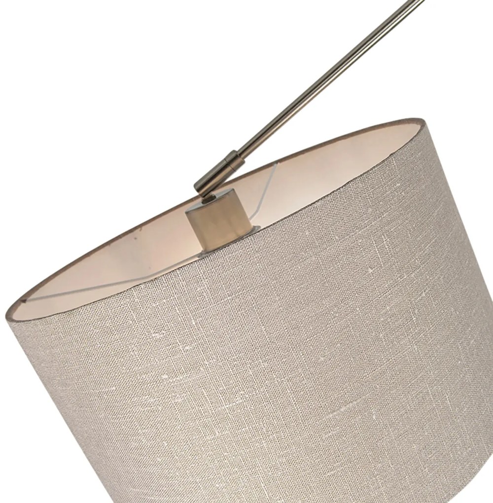 Stalowa lampa wisząca z kloszem 35 cm taupe regulowana 2-światłowa - Blitz Nowoczesny Oswietlenie wewnetrzne