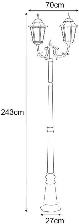 Czarna klasyczna stojąca lampa ogrodowa retro - S350 P6-L91
