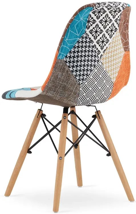 Tapicerowane nowoczesne krzesło kuchenne patchwork H6-K08