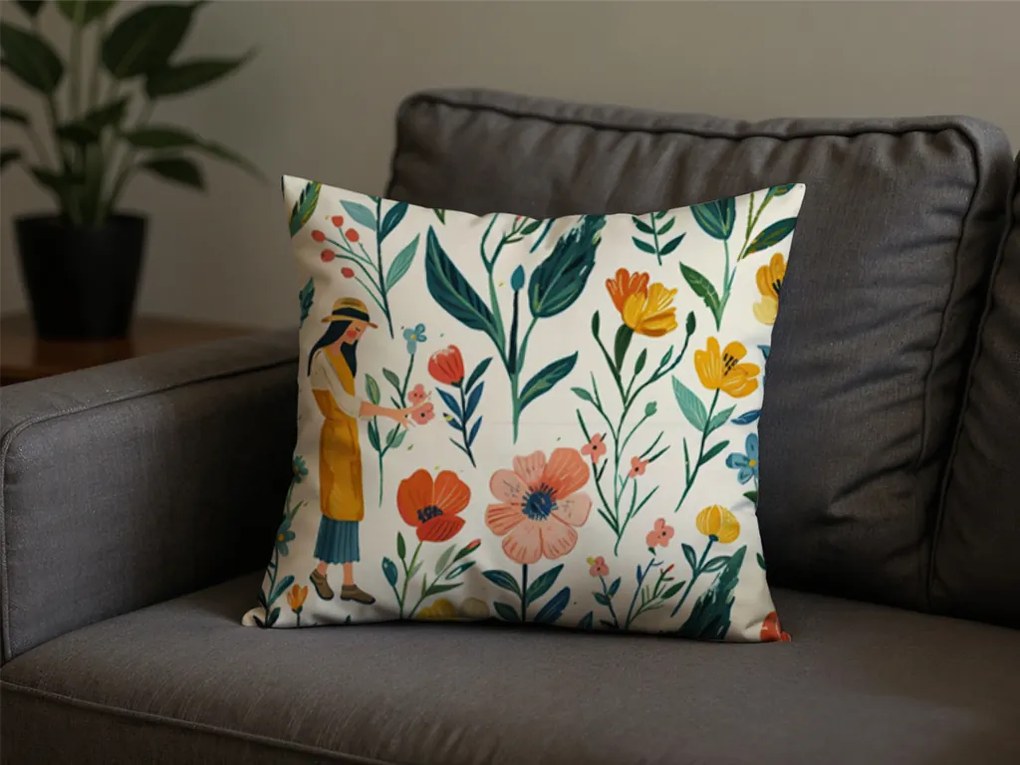 Bawełniana poszewka na poduszkę FLOVINA POLY 45x45 cm, kolorowa