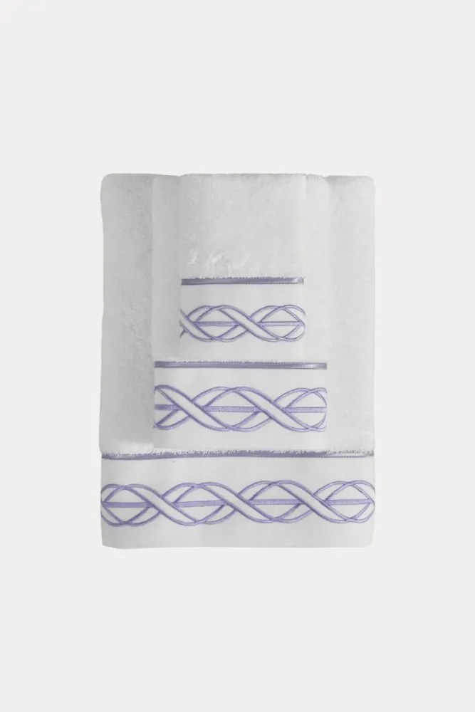 Mały ręcznik VITA 30 x 50 cm Biały / lila haft