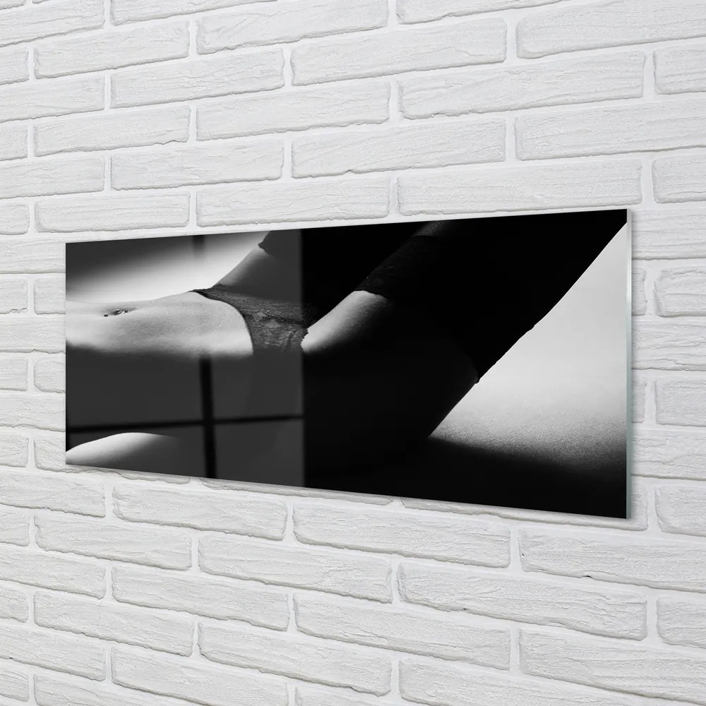 Panel szklany do Kuchni Subtelny Akt: Brzuch Kobiety