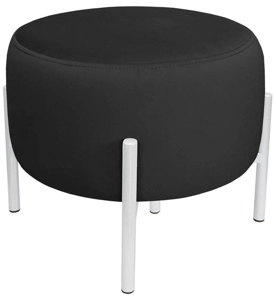 Pufa OLA LOFT ławka podnóżek metal biała MG19