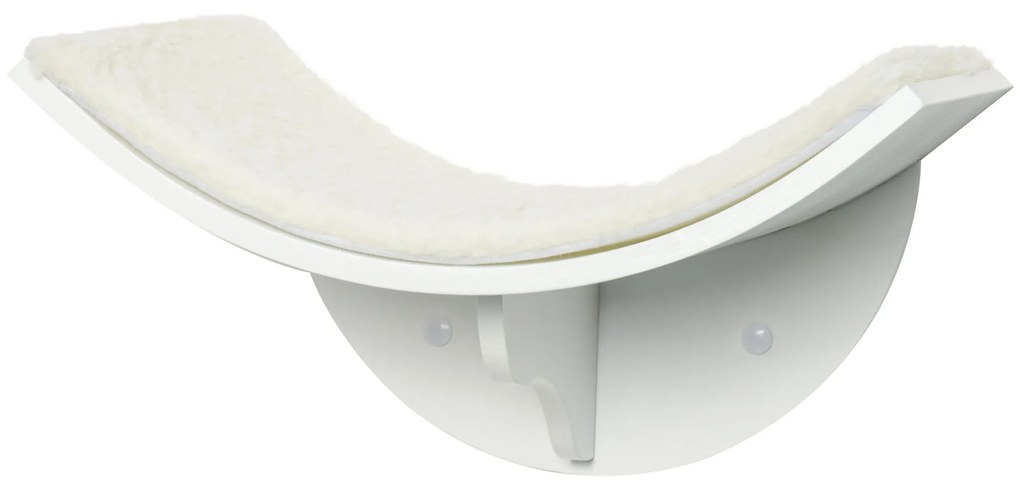 PawHut Regał dla kota, montaż ścienny, miękka leżanka, do 10kg, 41x28x21cm, Biały