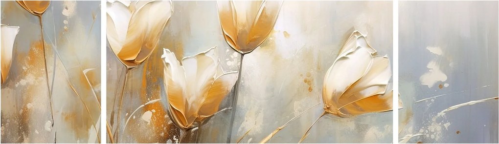 Obraz - Malowanie tulipanów (170x50 cm)