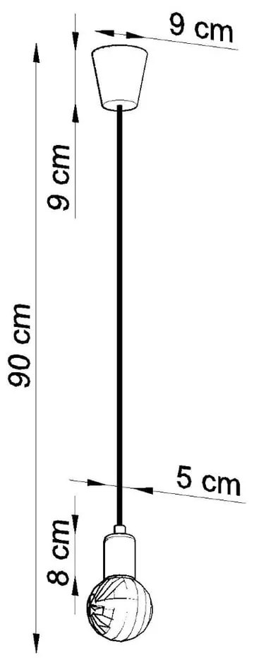 Szara lampa wisząca ø 5 cm Rene – Sollux