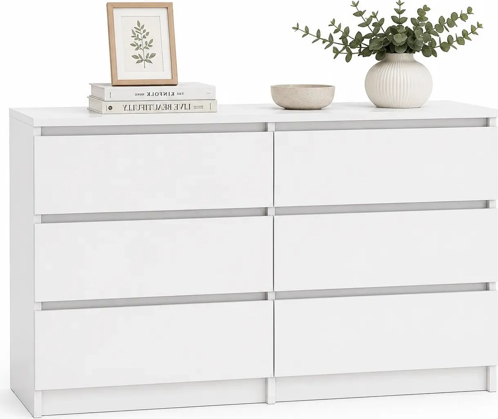 Nowoczesna Biała Komoda 140 Cm Z Szufladami H5-F91