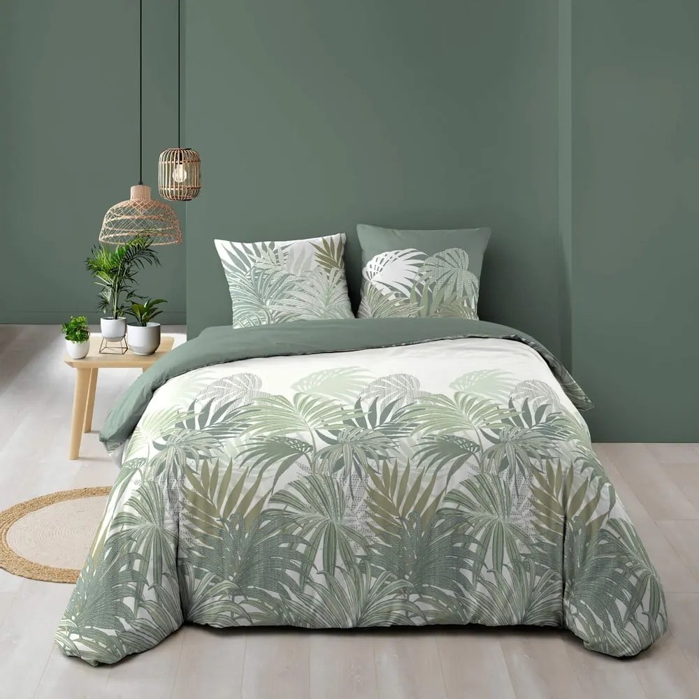 Zielona bawełniana pościel dwuosobowa 240x220 cm Nymea – douceur d'intérieur