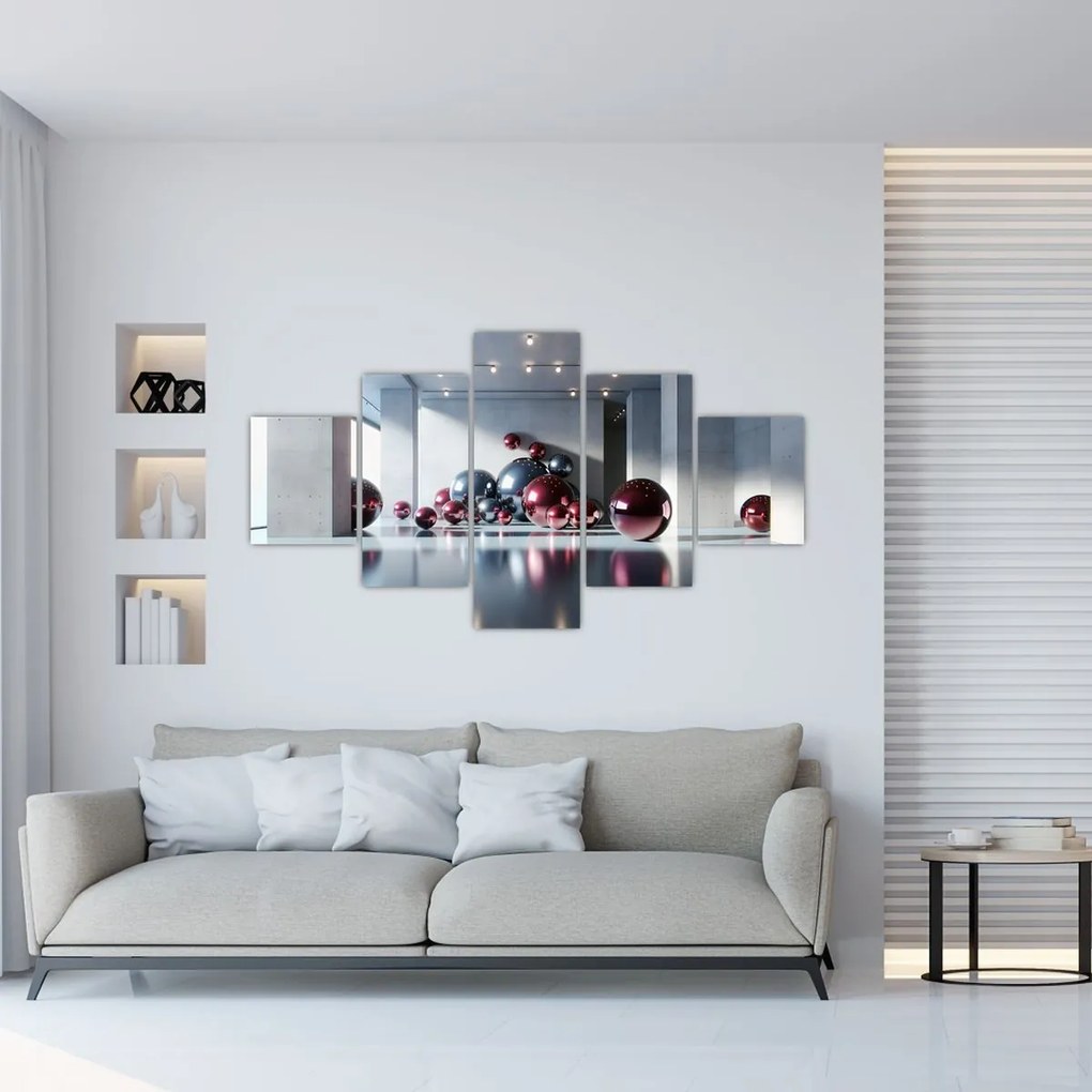 Obraz - 3D przestrzeń z kulami II. (125x70 cm)