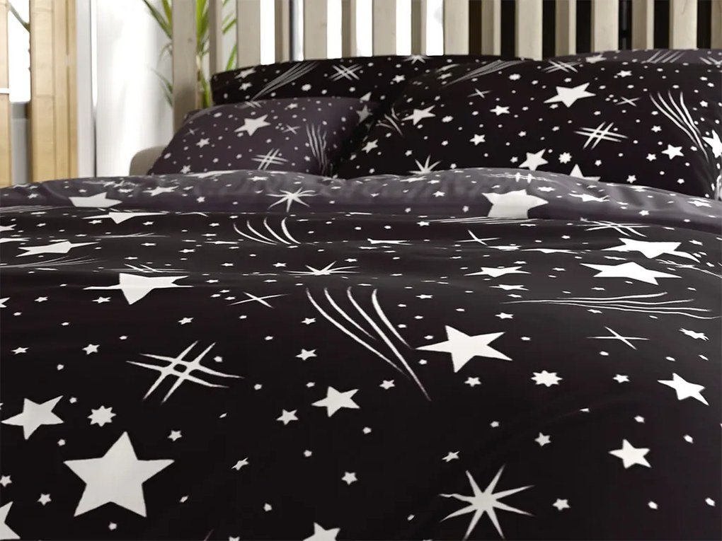 PrzytulneMieszkanie.pl PrzytulneMieszkanie.pl Pościel z mikrofibry NIGHT SKY czarno-szara Rozmiar pościeli: 2 szt 70 x 90 cm | 200 x 220 cm