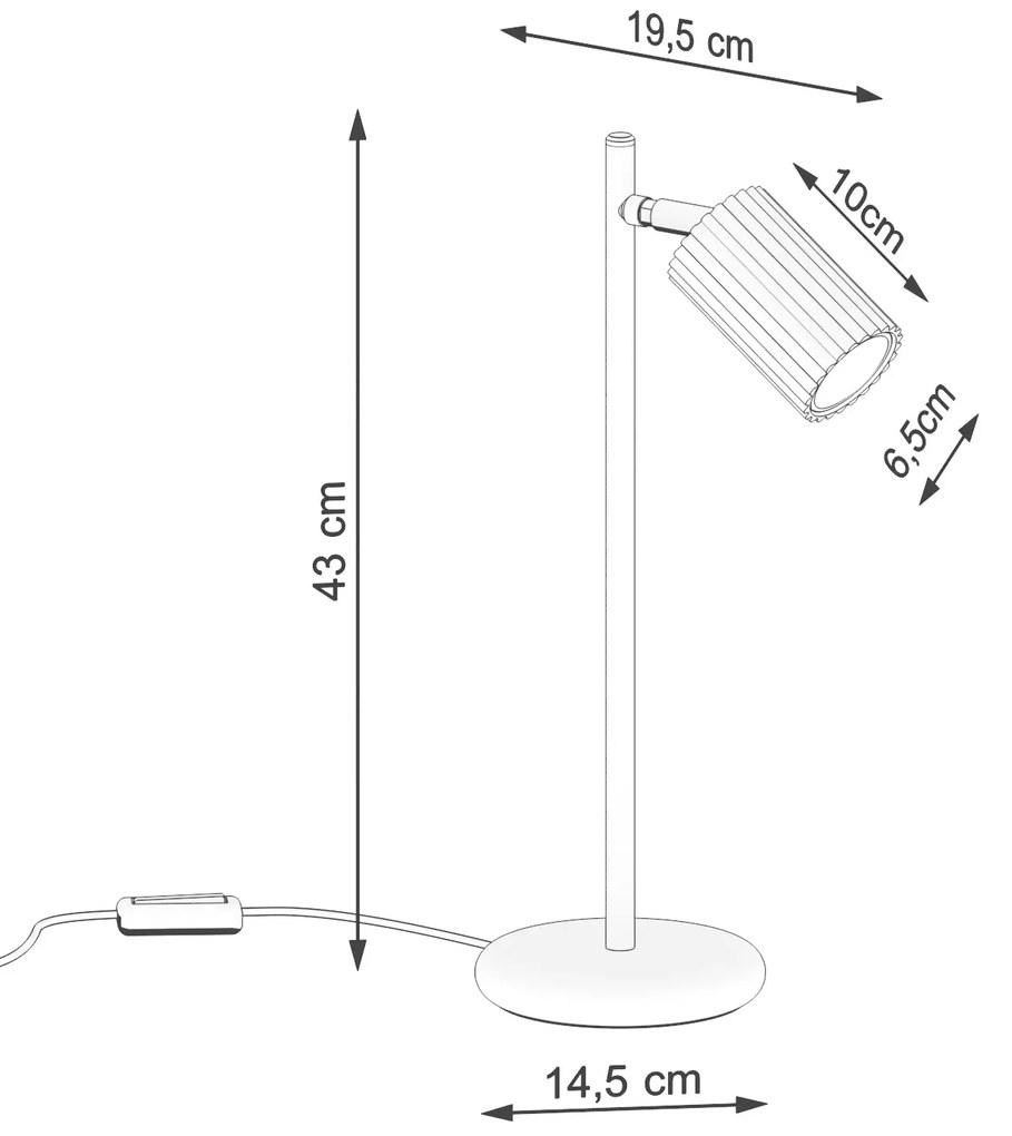 Lampa biurkowa KARBON taupe ryflowana SOLLUX  LIGHTING