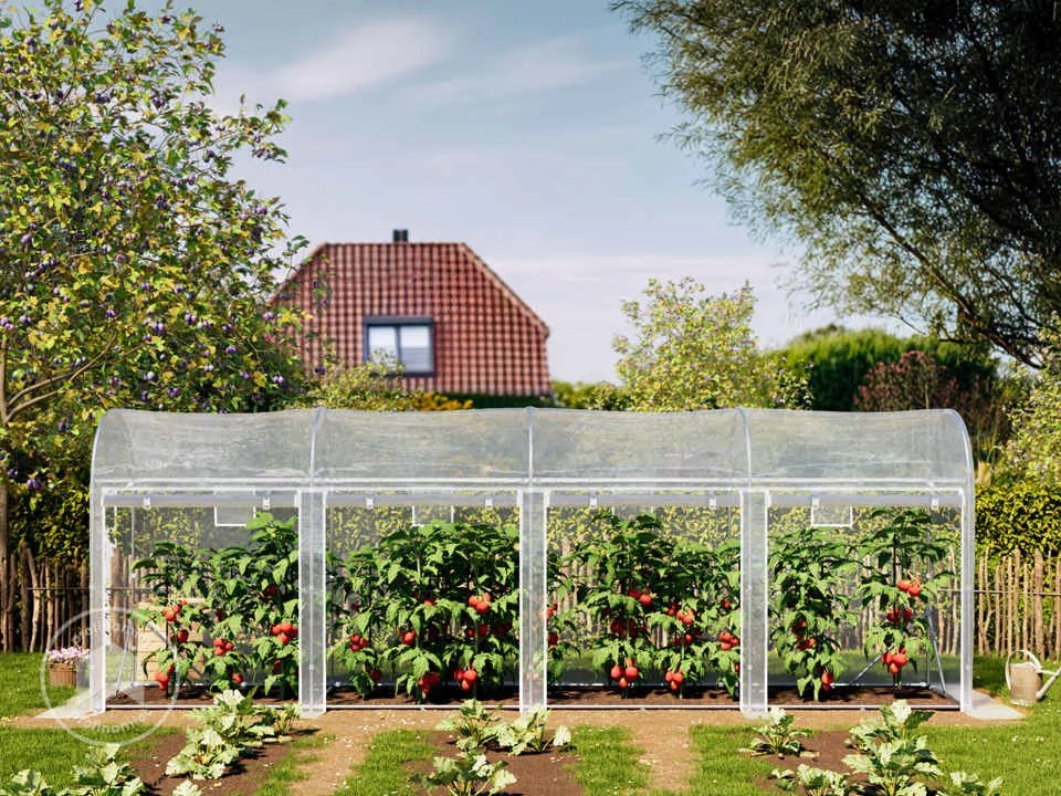 TOOLPORT 1x6 m Tunel foliowy na pomidory, plandeka PE biały - (9044)