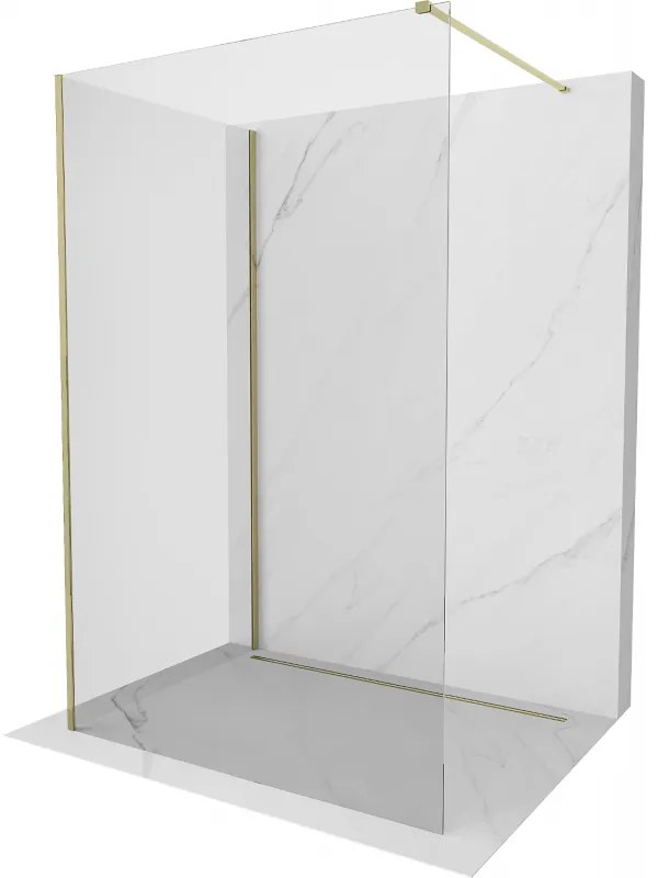 Mexen Kioto ścianka prysznicowa Walk-in 135 x 120 cm, transparent, złota - 800-135-212-50-00-120