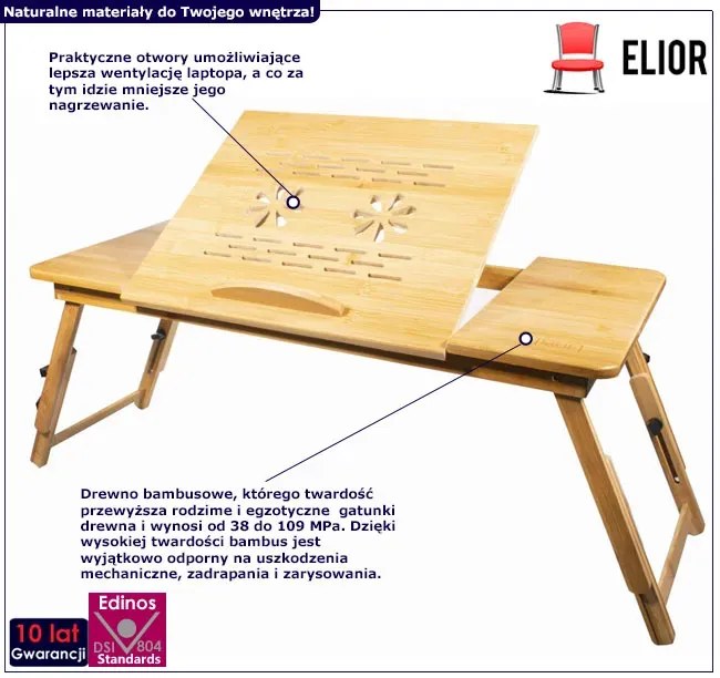 Bambusowy składany stolik pod laptopa B7-P52