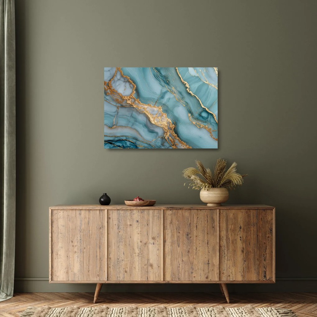 Obraz na szkle - Turkusowy marmur (70x50 cm)