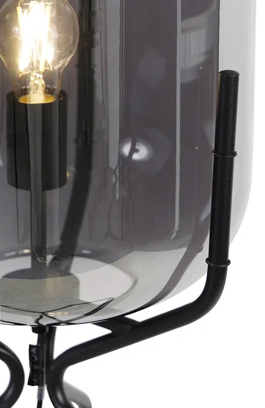 Inteligentna lampa podłogowa czarna z WiFi A60 przydymione szkło - Bliss