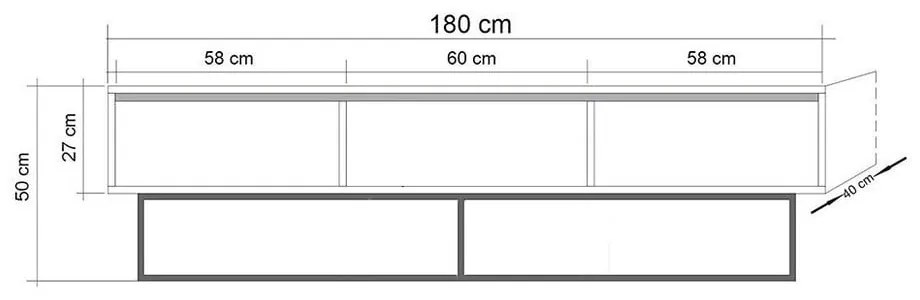 Szafka pod TV w dekorze orzecha 180x50 cm Rodez – Kalune Design