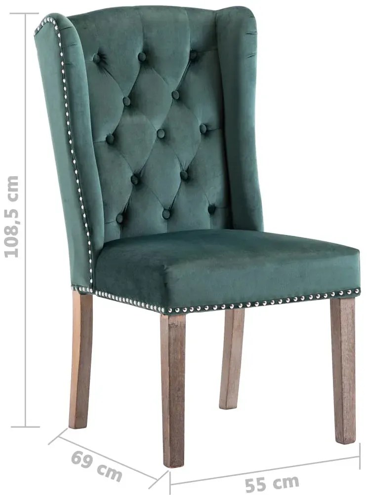 Ciemnozielone krzesło ludwikowskie z kołatką G2-G66