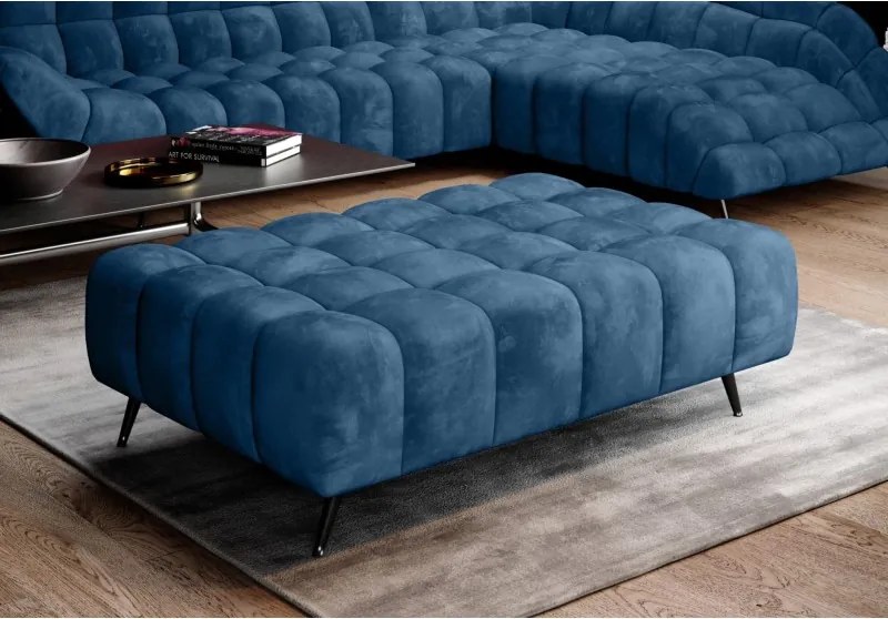 Pufa GAPPA w kolorze CIEMNEGO BŁEKITU w tkaninie MONOLITH WERSAL