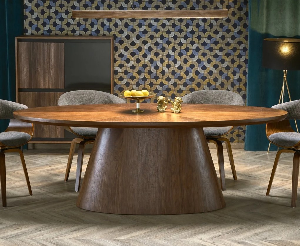 Stół z owalnym blatem Vagner Halmar orzech