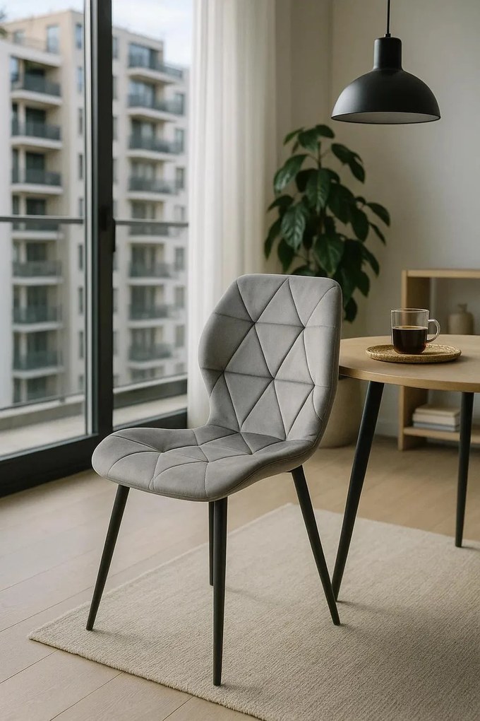 Krzeso Sesel Velvet z czarnymi nogami