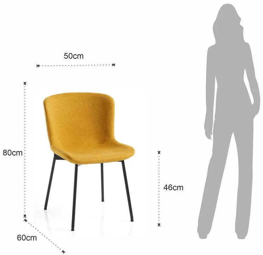 Krzesła w kolorze ochry zestaw 2 szt. Snug – Tomasucci