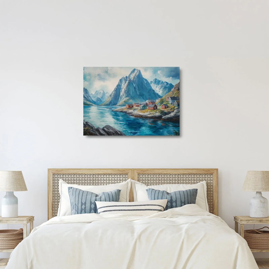 Obraz na szkle - Norweskie miasteczko (70x50 cm)