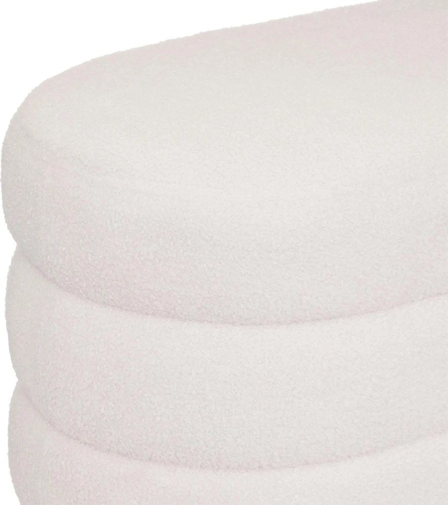 Pufa do salonu Sinan, materiał z efektem boucle, 100 x 40 cm