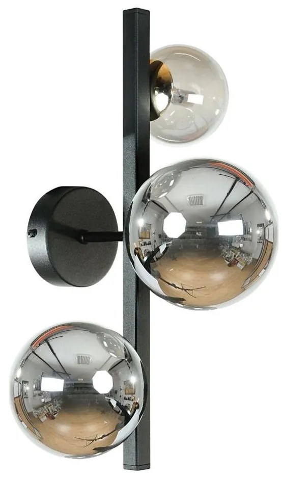 Zuma Line 1216 - Kinkiet SERENITY 3xG9/8W/230V czarny/przydymiony czarny