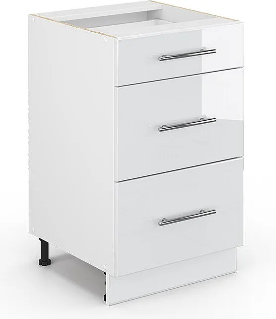 Szafka dolna do kuchni biały wysoki połysk 50x51.6x82 fame-line