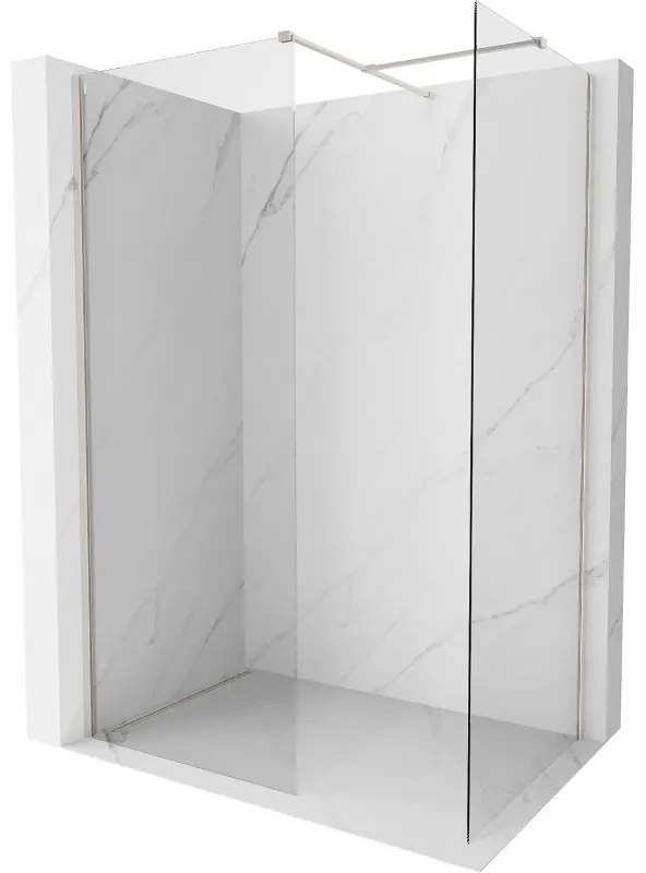 Mexen Kioto-X ścianka prysznicowa Walk-in 140 x 80 cm, transparent 10 mm, nikiel szczotkowany - 800-140-202-97-00-080-X
