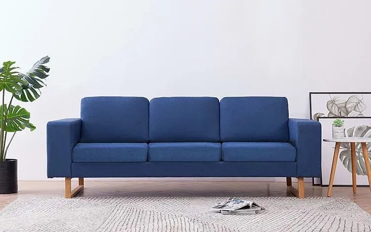 Granatowa elegancka trzyosobowa sofa F8-C69